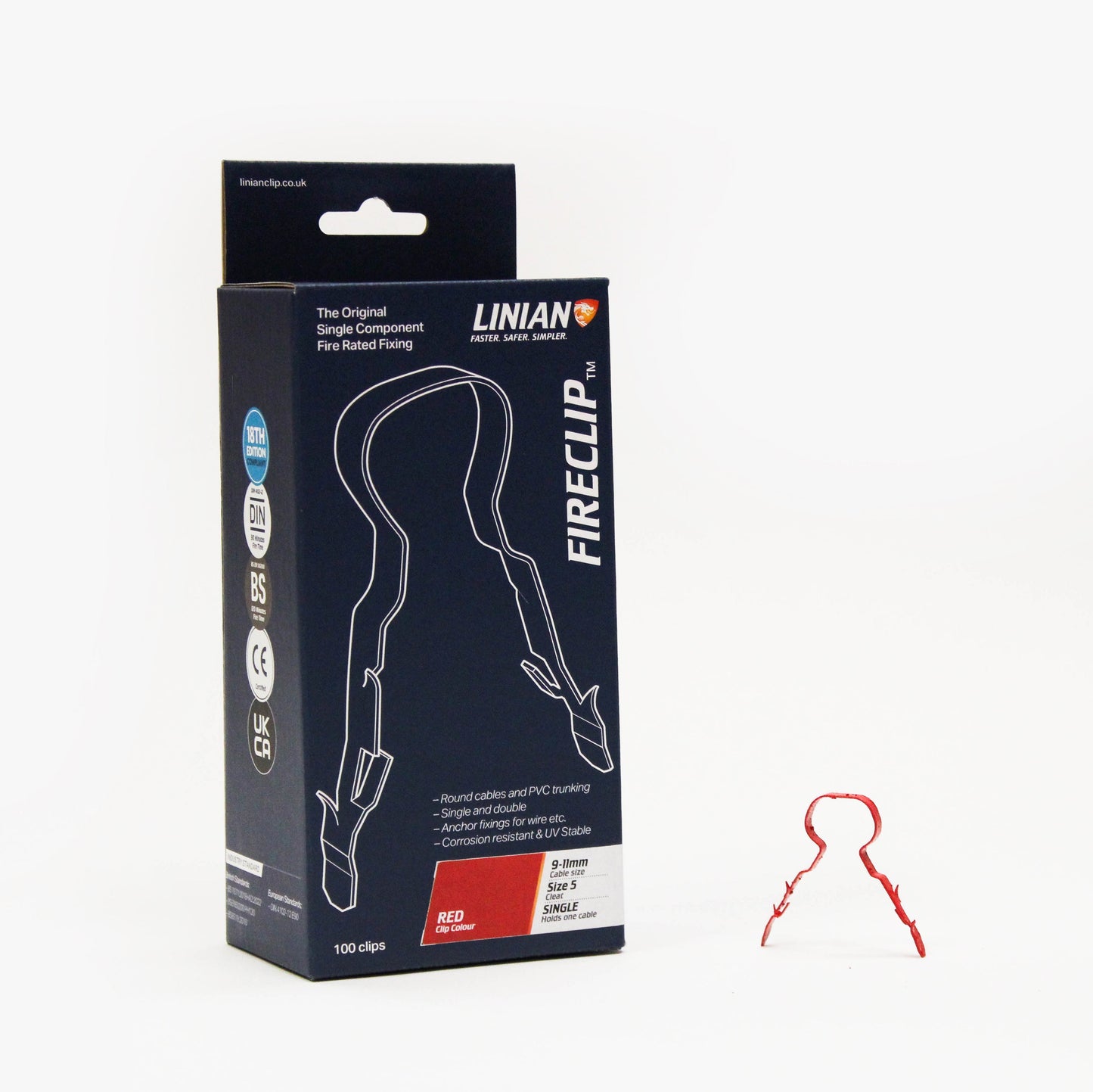 LINIAN FireClip packaging with red FireClip next to it