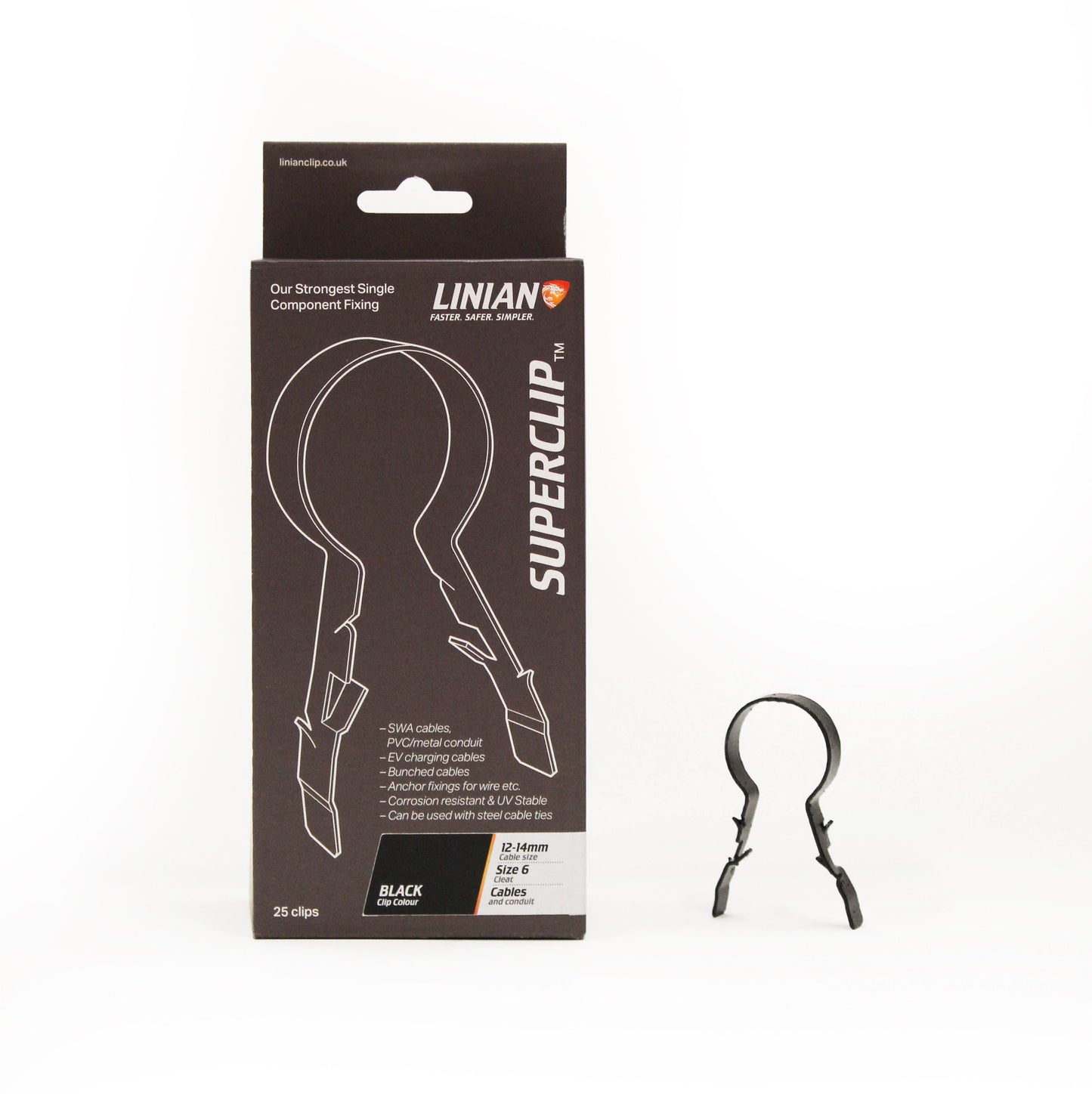 LINIAN SuperClip Packaging with black SuperClip next to it